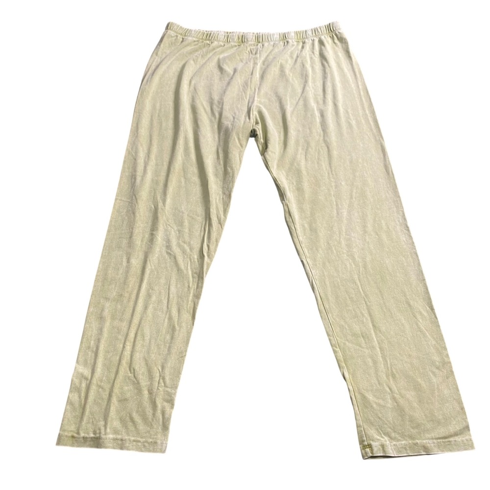 Jess & Jane Lounge Pants Womens 2X Cactus Green Mineral Wash Cotton Made in USA